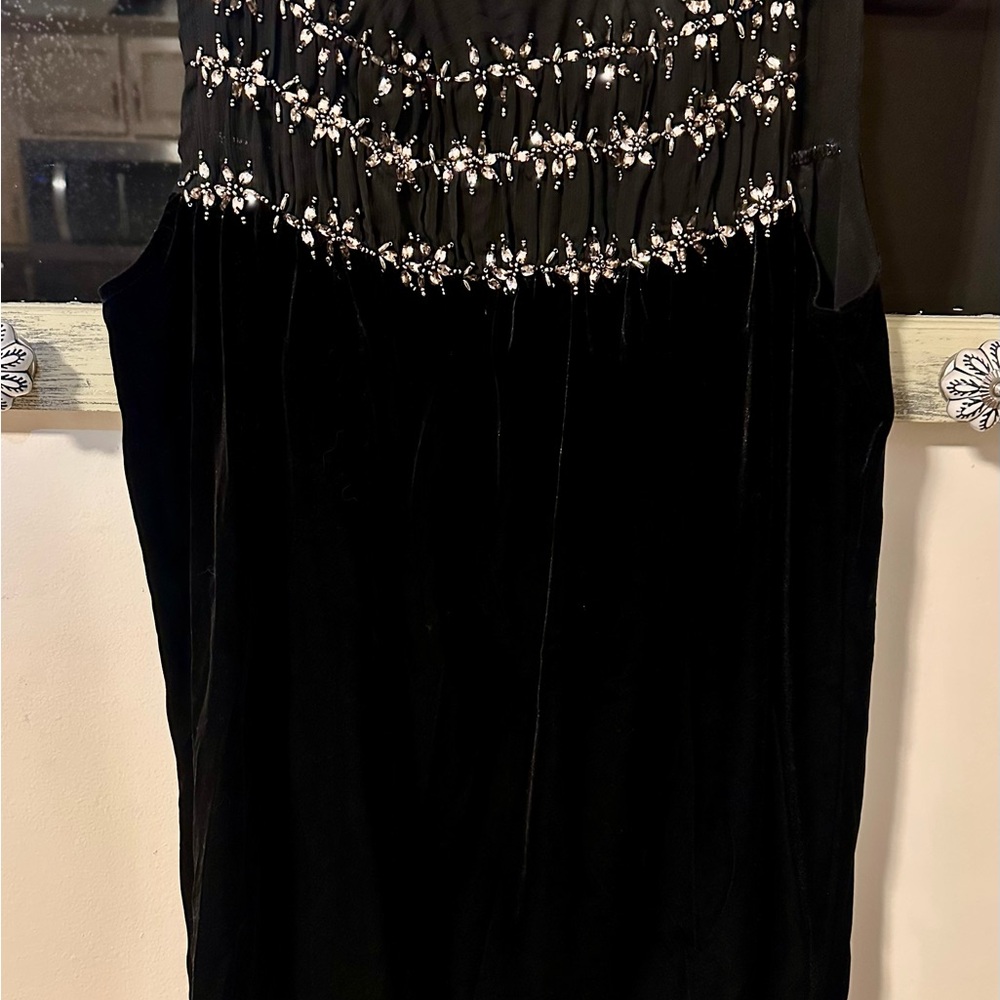 Chic Black Beaded Evening Gown
